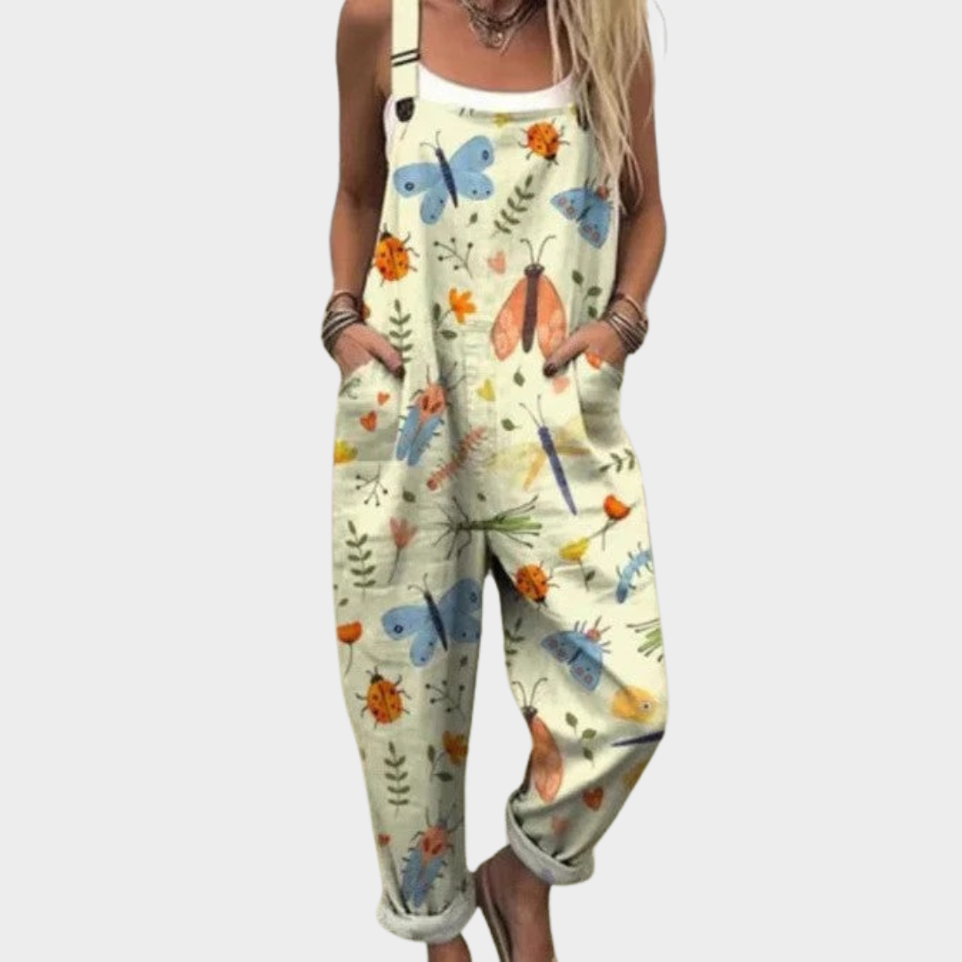 Comfortable Printed Overalls