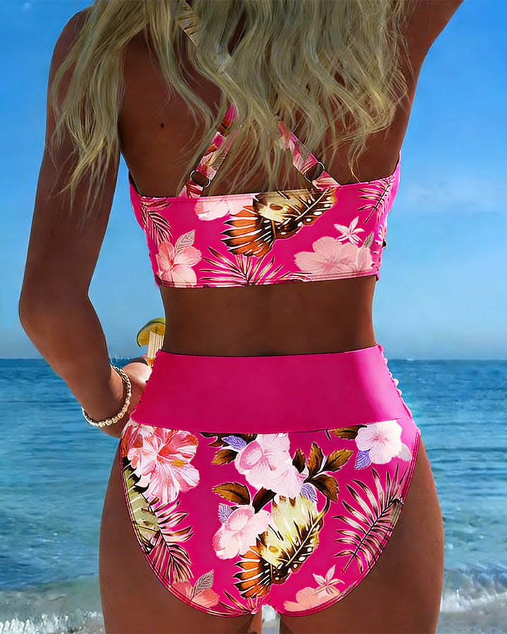 Jolina™ | Floral Contrast Split Bikini