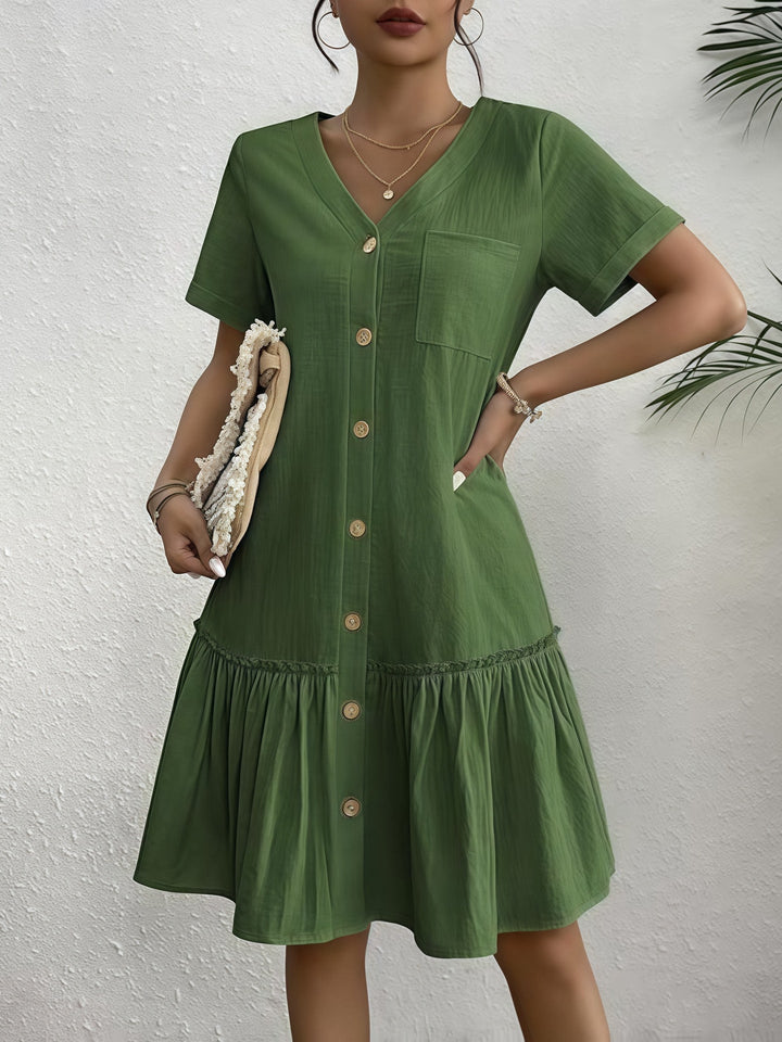 Women's Loose-Fit Single-Breasted Dress