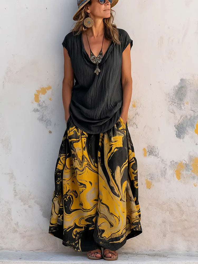 Eleanor™ | Relaxed Top & A-Line Skirt Set