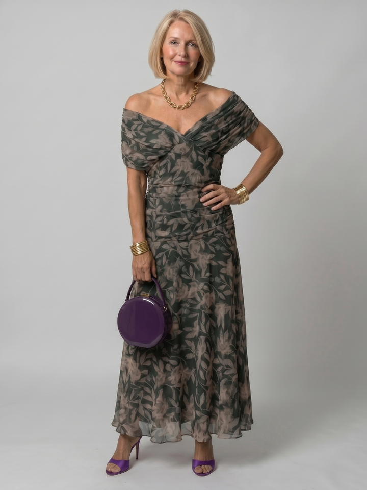 Calen™ Off Shoulder Flow Midi Dress