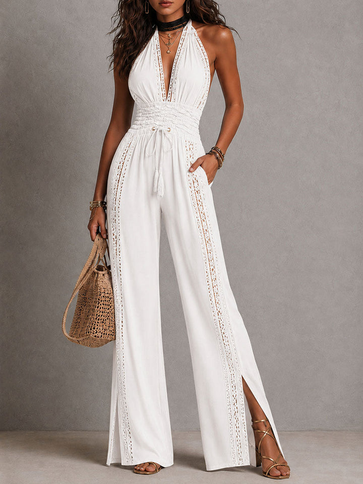 Diane Boho Lace Wide-Leg Jumpsuit