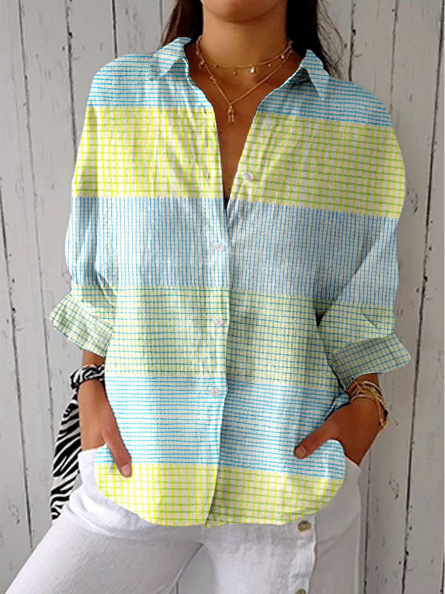 Sheila – Pastel Check Blouse