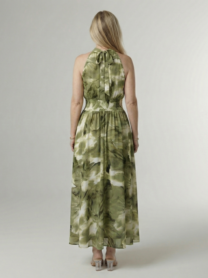 Sylin™ Gathered Halter Midi Dress