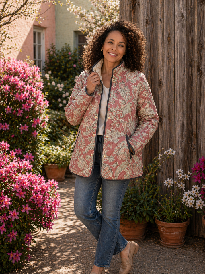 Naya | Vintage Floral Casual Quilted Jacket