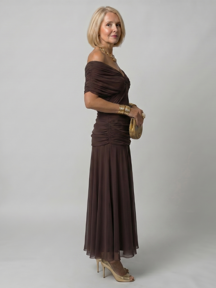 Calen™ Off Shoulder Flow Midi Dress