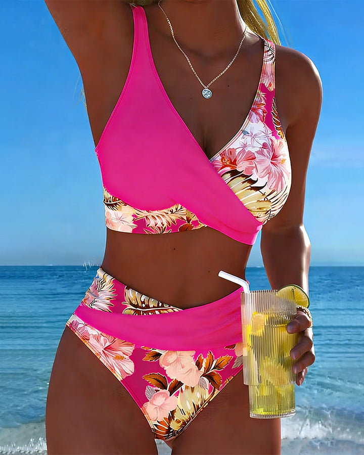 Jolina™ | Floral Contrast Split Bikini