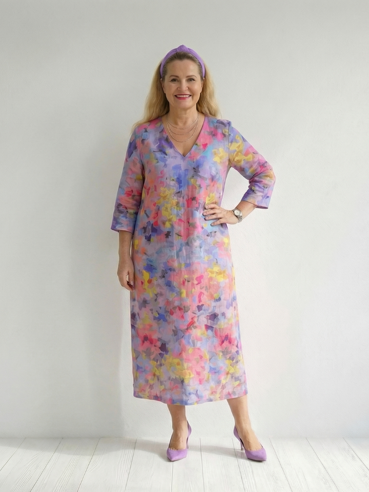 Benson | Abstract Floral Midi Dress