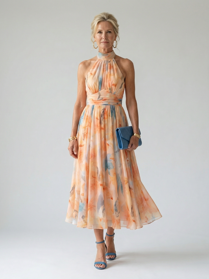 Elin™ Soft Halter Midi Dress