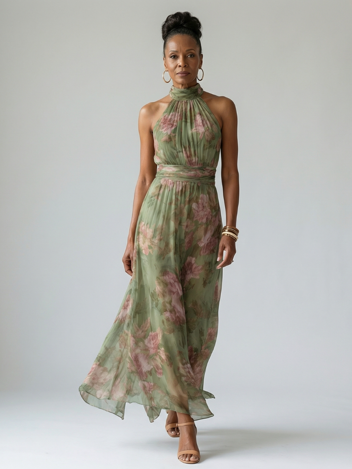 Mirelle™ Gathered Halter Midi Dress