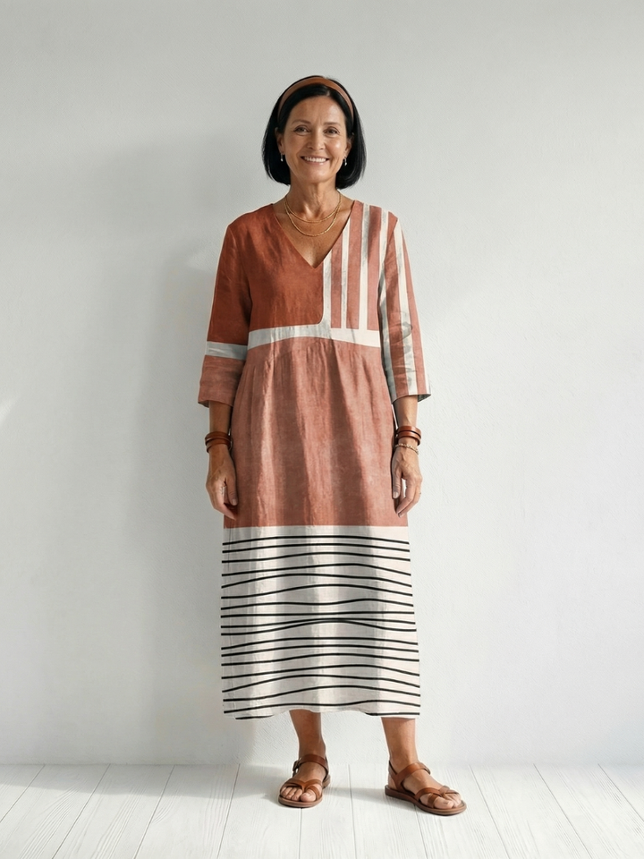 Remy | Easy Mixed Stripe Midi Dress