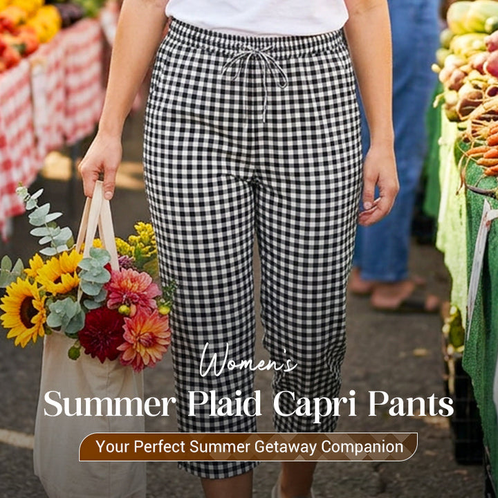 Jessy | Relaxed Summer Plaid Capri Pants