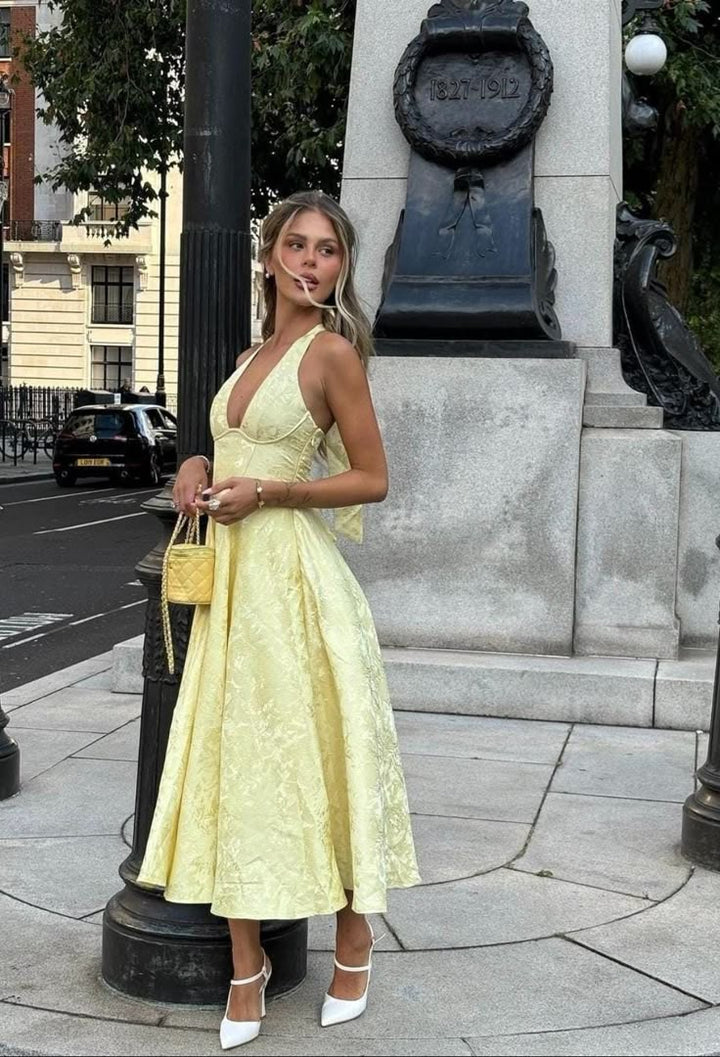 Caroline | Women's Wedding Guest Embellished V-Neck Dress