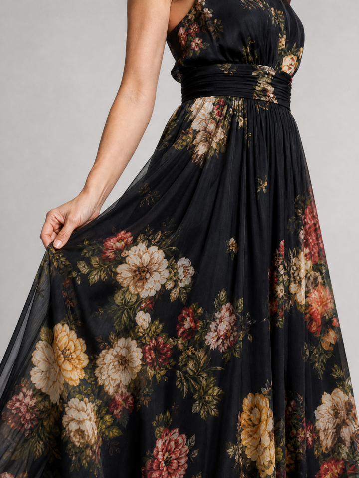 Sior™ Floral Halter Neck Midi Dress