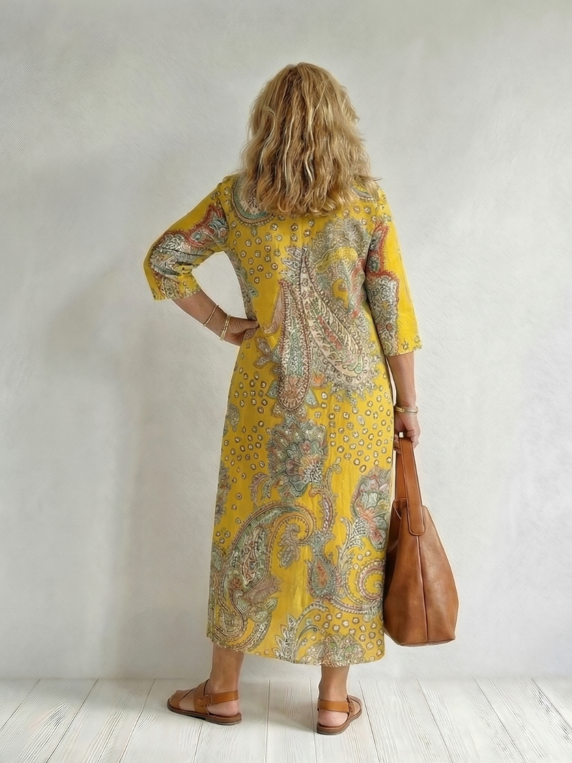 Rowan | Soft Paisley Midi Dress