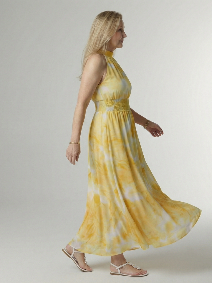 Sylin™ Gathered Halter Midi Dress