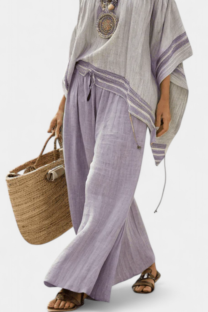 Serenella - Striped Wide-Leg Trouser Set