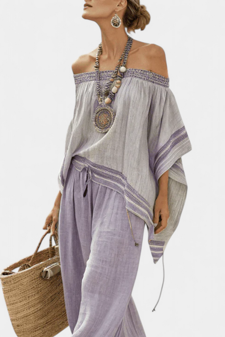 Serenella - Striped Wide-Leg Trouser Set