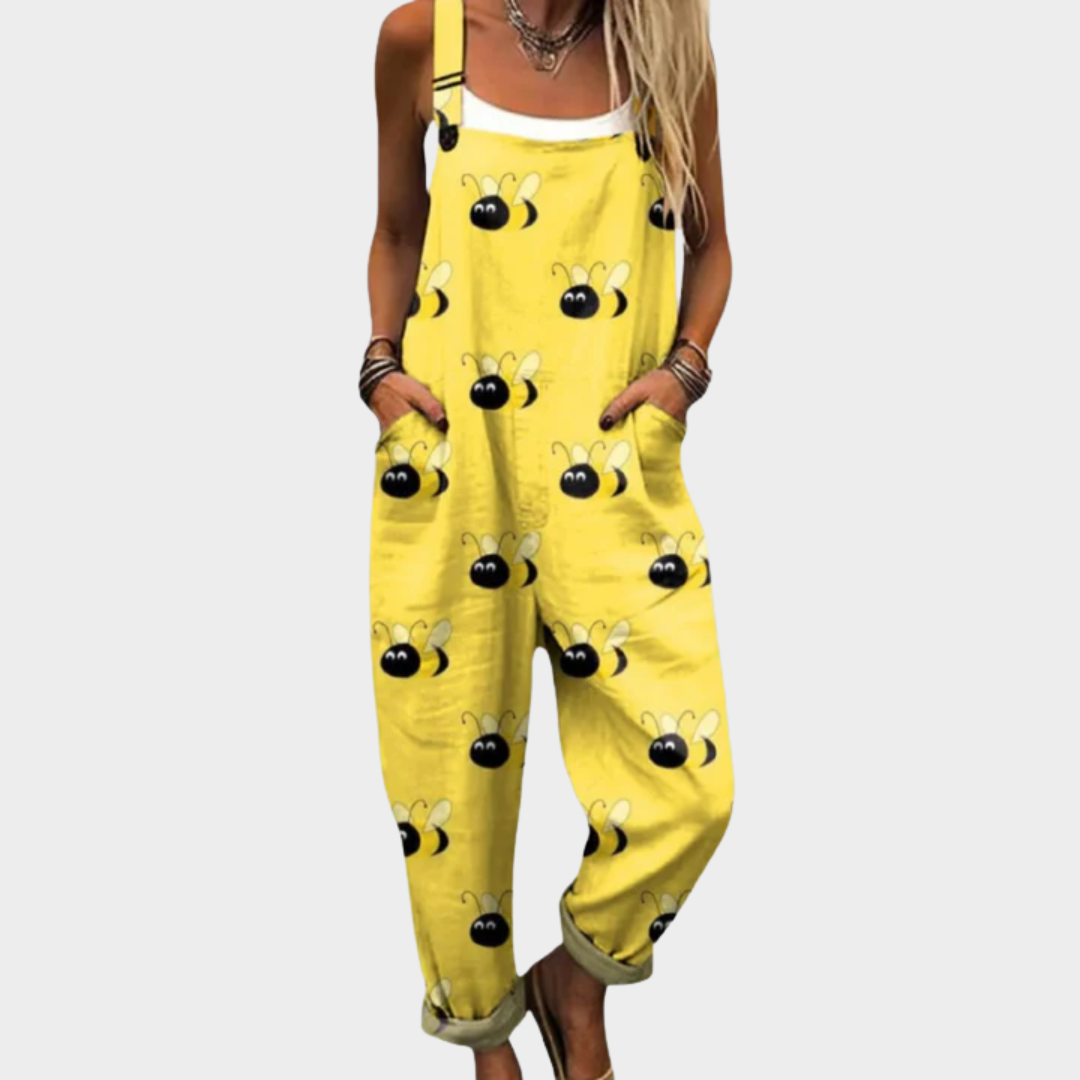 Comfortable Printed Overalls