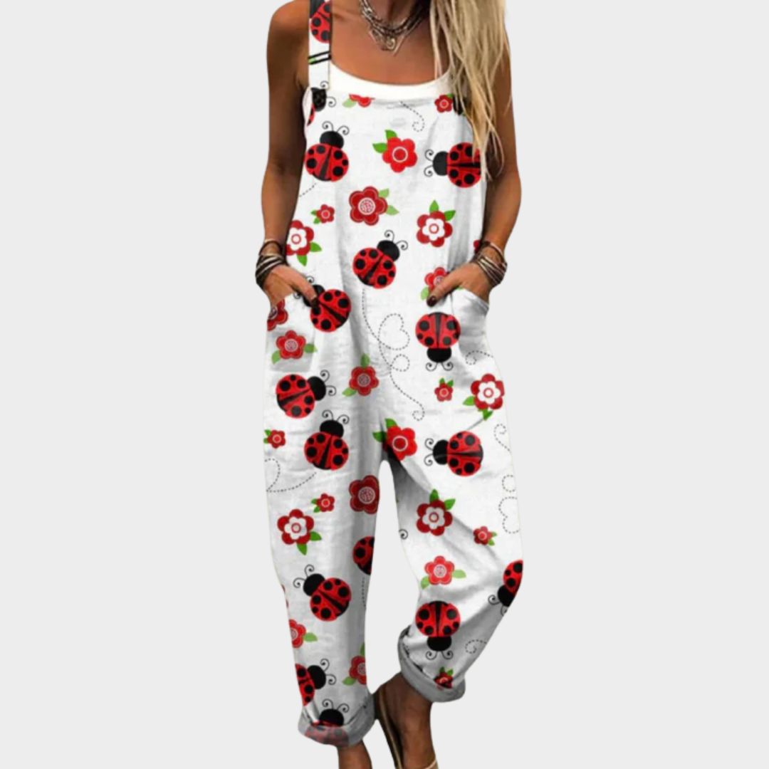 Comfortable Printed Overalls