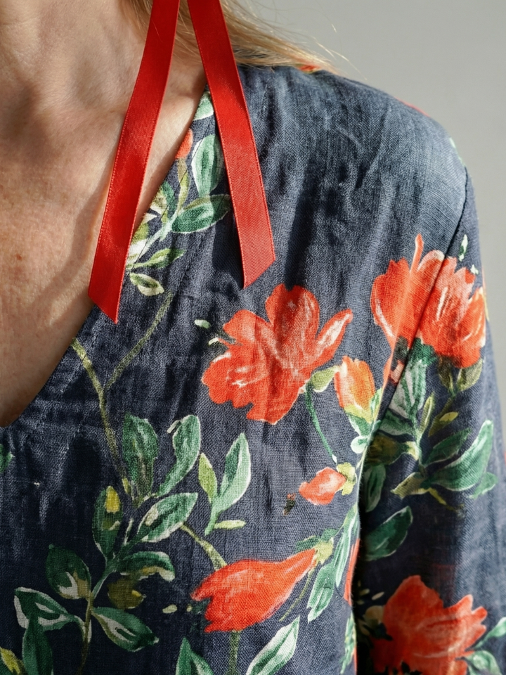 Cyrus | Calm Drape Floral Midi Dress