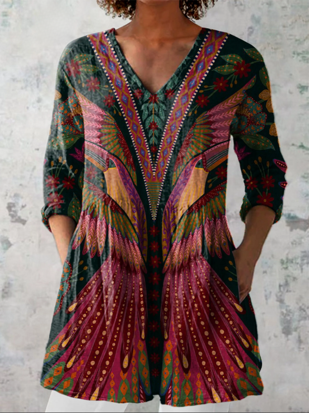 Manon | Long Blouse with V-Neck