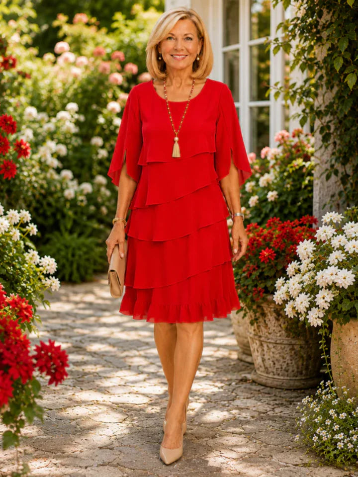 Catherine | Elegant Comfort Ruffle Dress