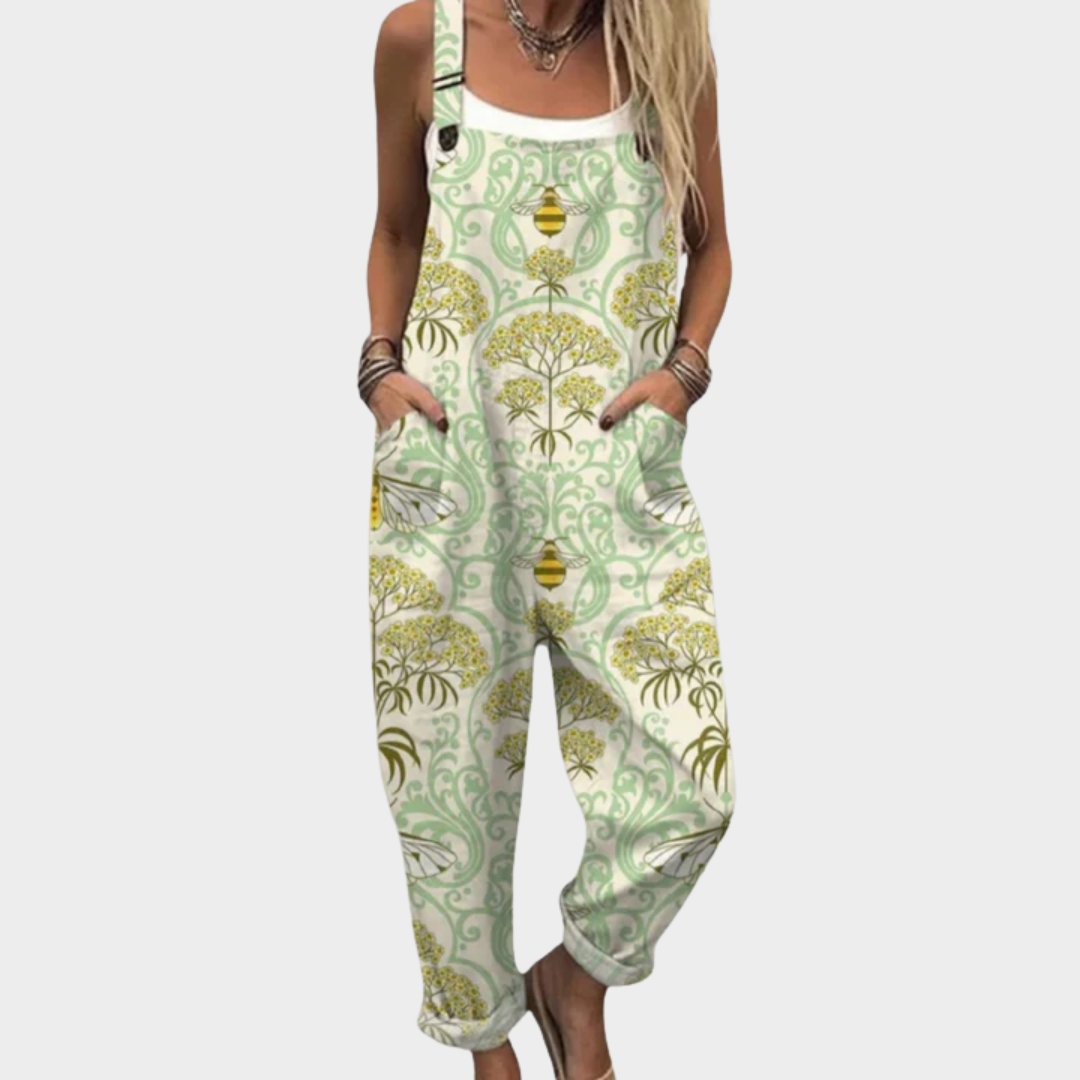 Comfortable Printed Overalls
