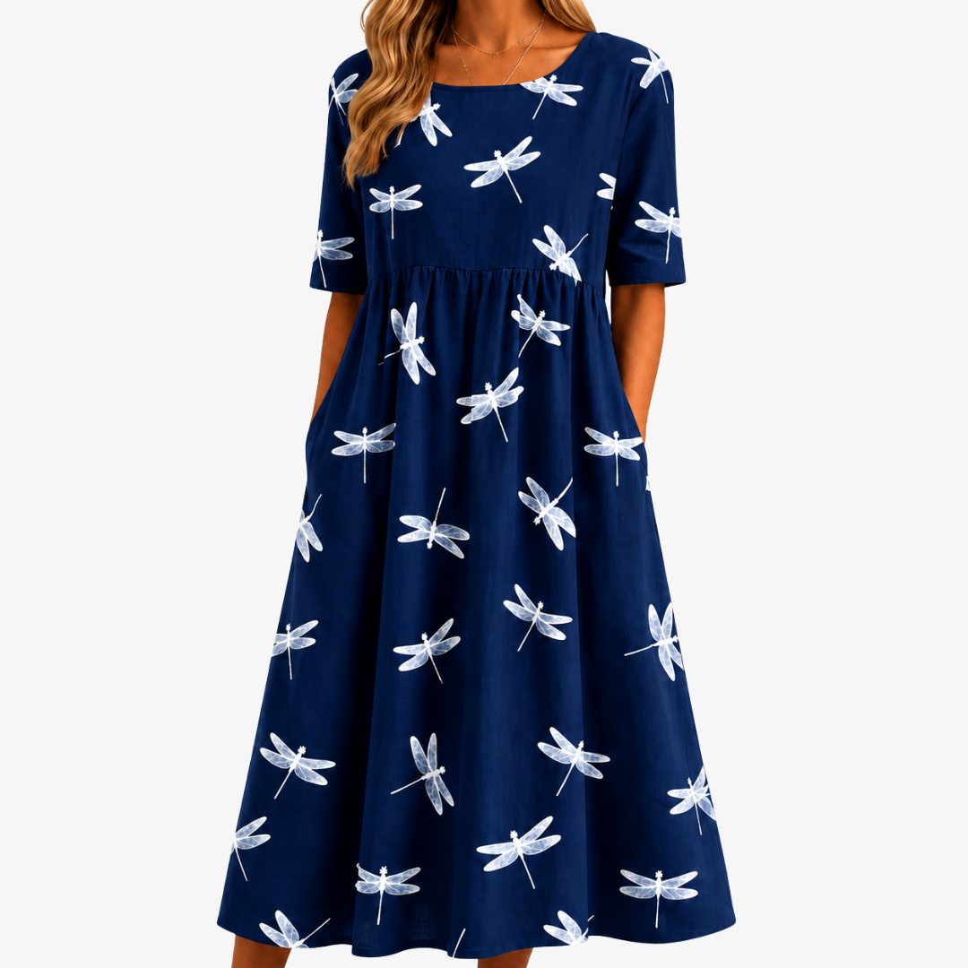 Dragonfly Breeze Pocket Midi Dress
