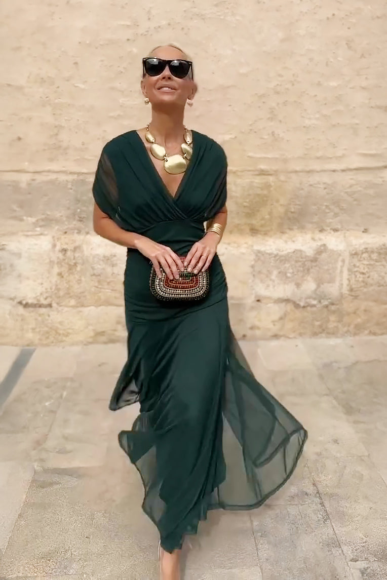 Alison™ | Elegant V-neck Fantasy Party Maxi Dress