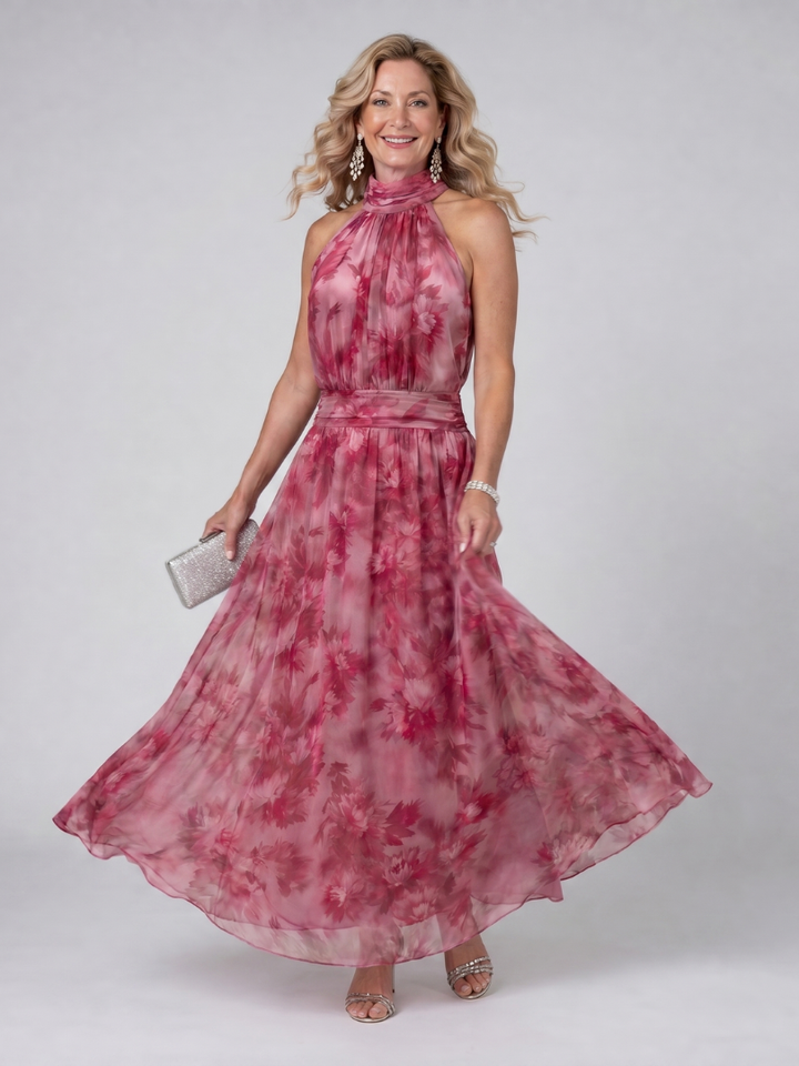 Avien™ Soft Halter Neck Midi Dress