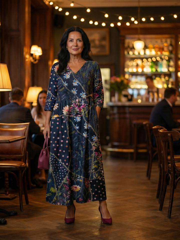 Zane | Easy Gather Floral Midi Dress
