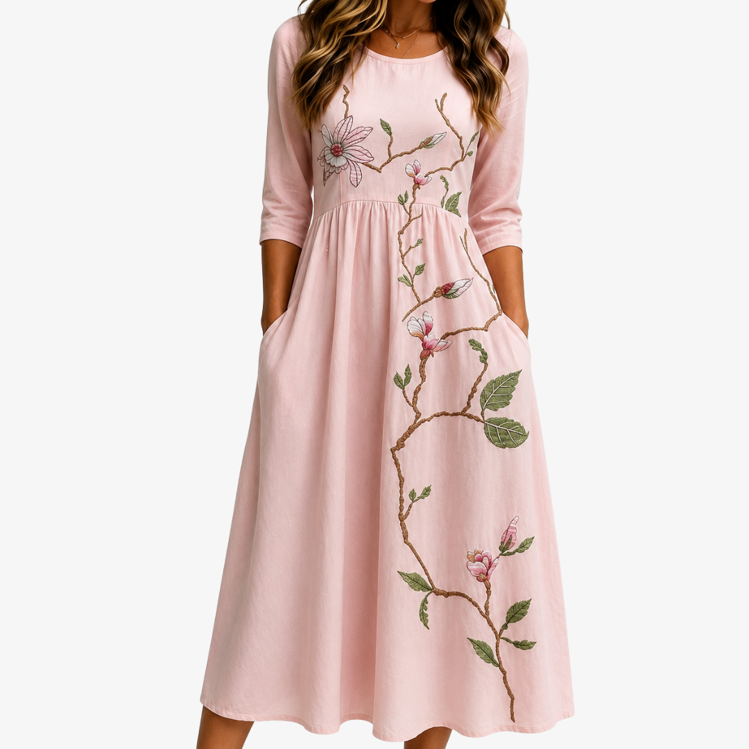 Blush Magnolia Garden Midi Dress