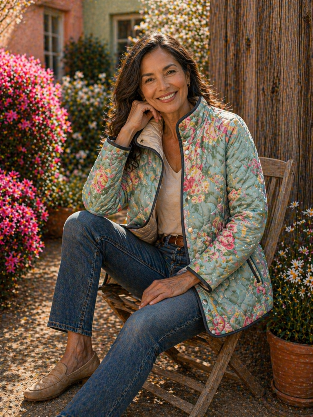 Elara | Quilted Floral Print Jacket