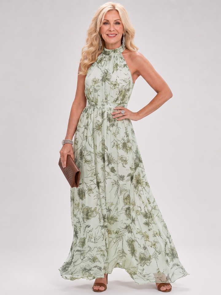 Guinevere™ Floral Print Flowing Skirt Midi Dress
