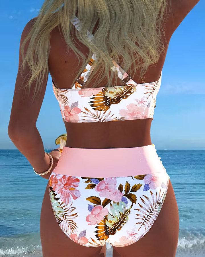 Jolina™ | Floral Contrast Split Bikini