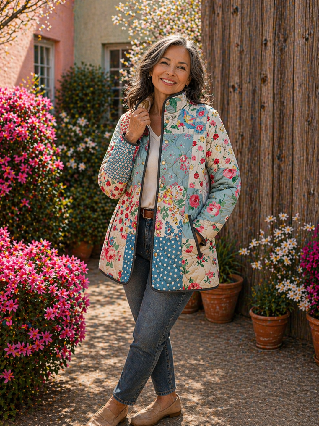 Zarae | Charming Floral Quilted Jacket for Women