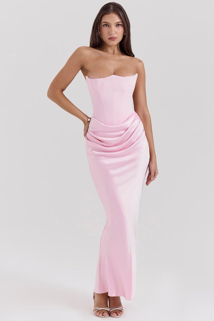 Camellia | Women's Wedding Guest Lace Strapless Dress Evening