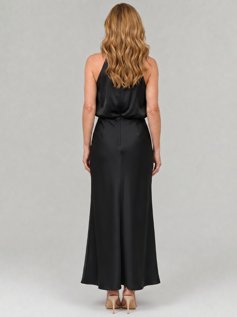Nopal™ Sleeveless Draped Neck Midi Dress