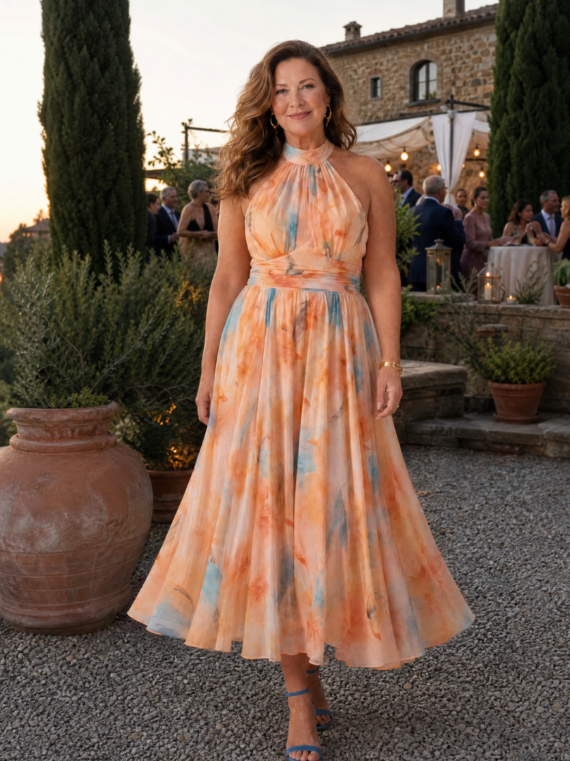 Elin™ Soft Halter Midi Dress