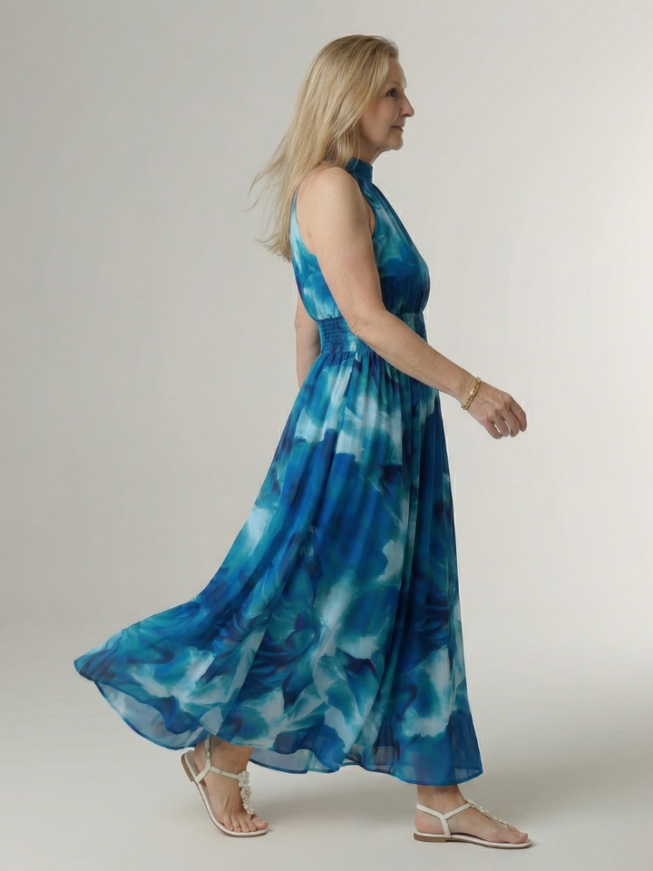 Sylin™ Gathered Halter Midi Dress