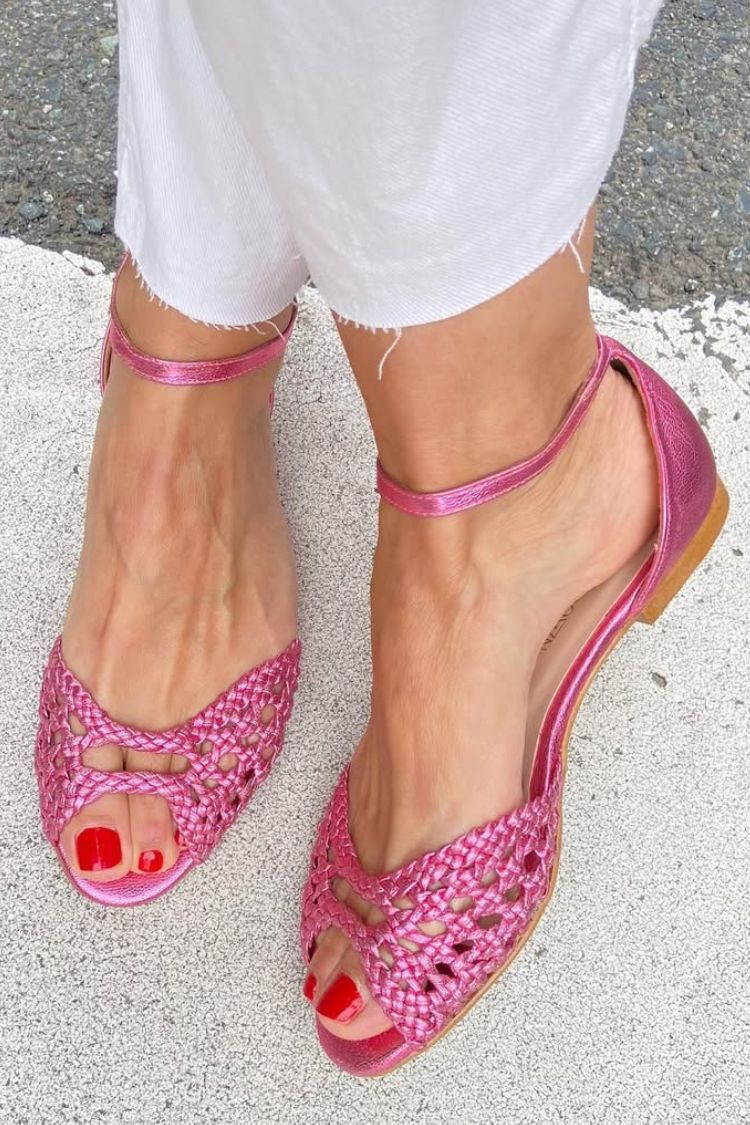 Isadora | Woven Gold Sandals