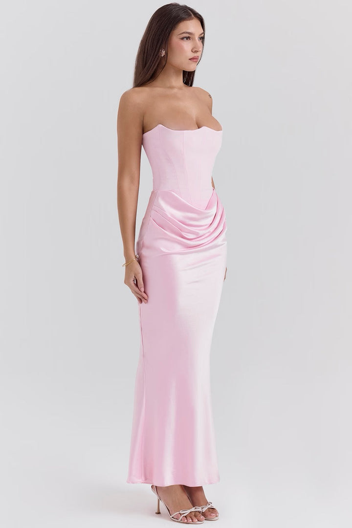 Camellia | Women's Wedding Guest Lace Strapless Dress Evening
