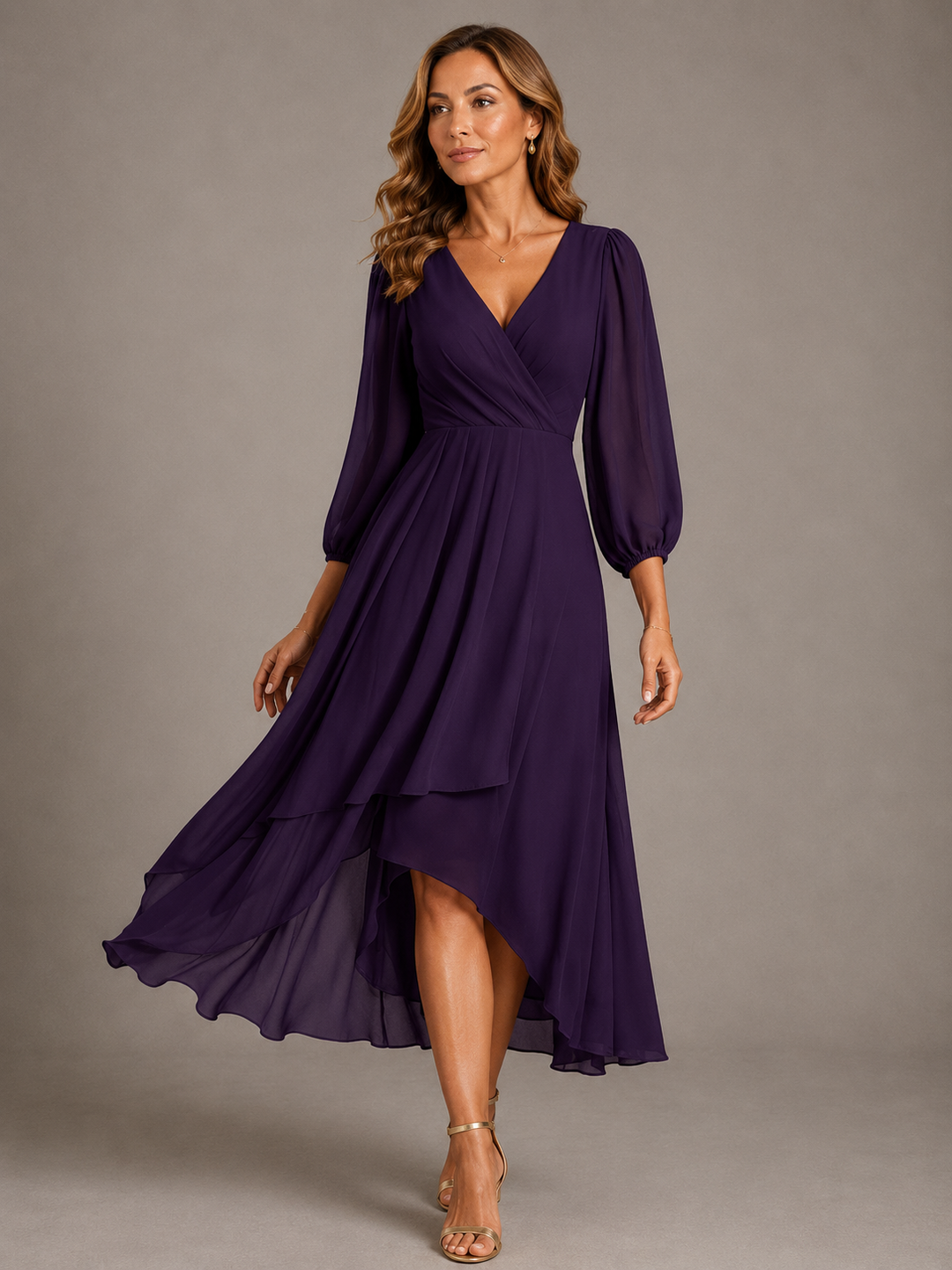 Mia™ | Elegant V-neck Long Dress
