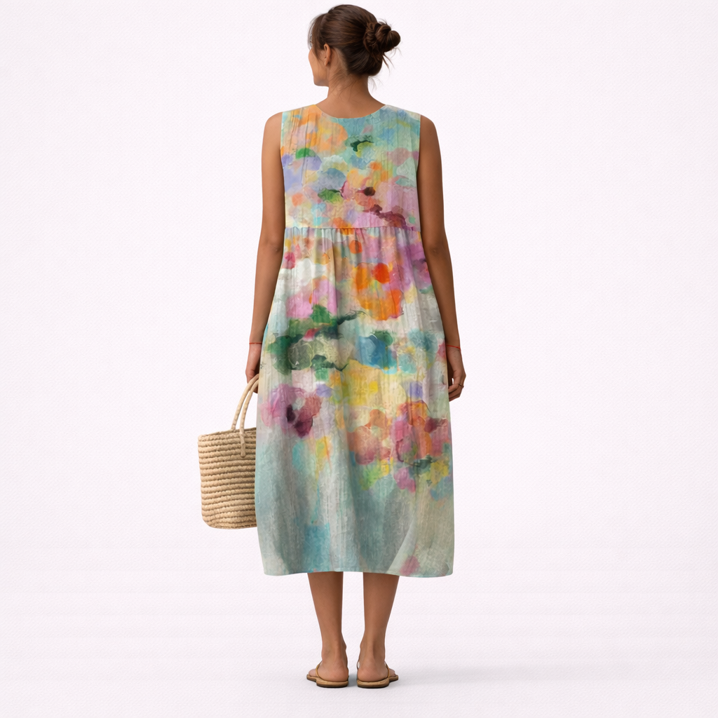 Karla™ | Elegant Multicolored Midi Dress