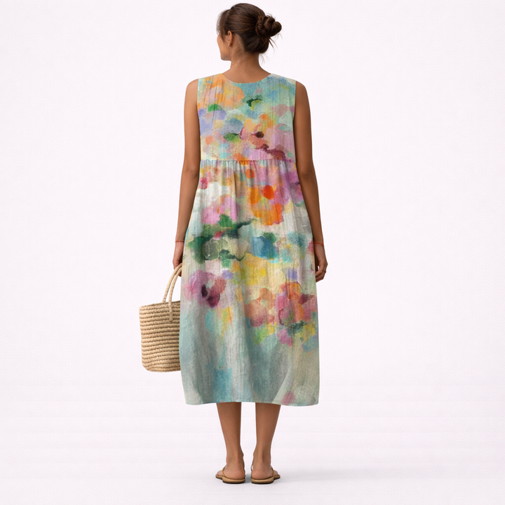 Karla™ | Elegant Multicolored Midi Dress