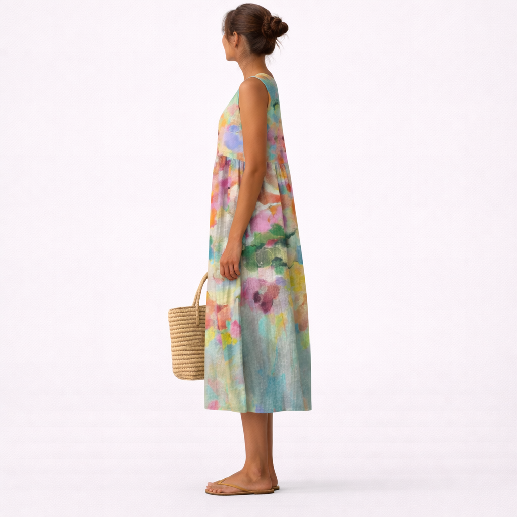 Karla™ | Elegant Multicolored Midi Dress
