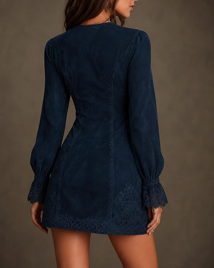 Celeste | Lace Detail Zip Mini Dress