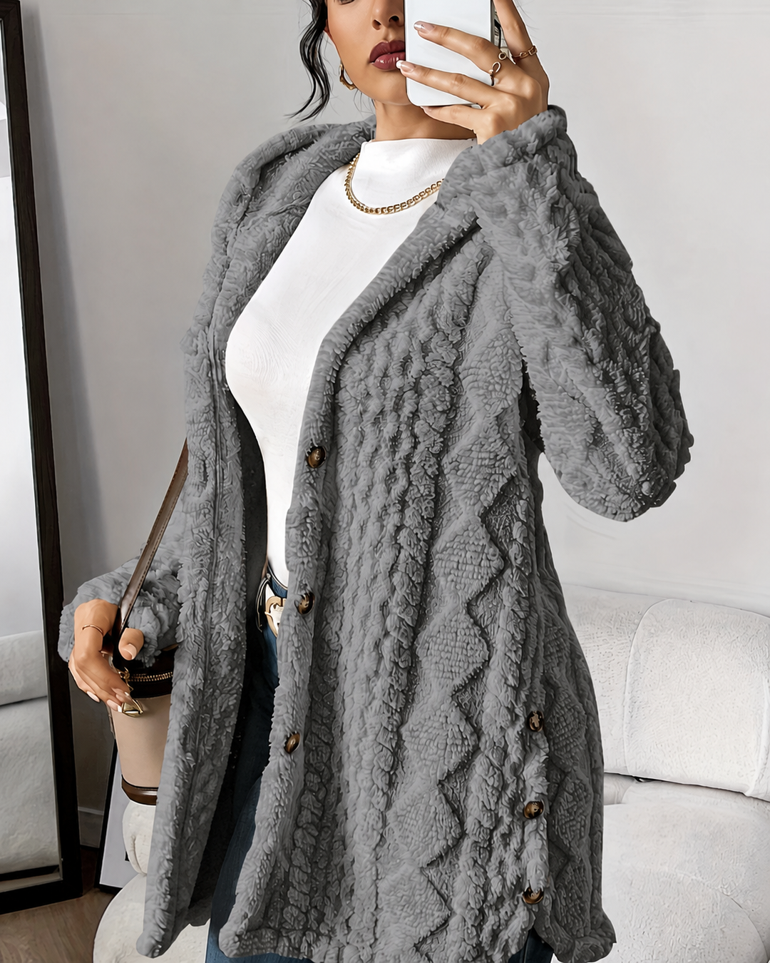 Adriana | Plush Hooded Cardigan