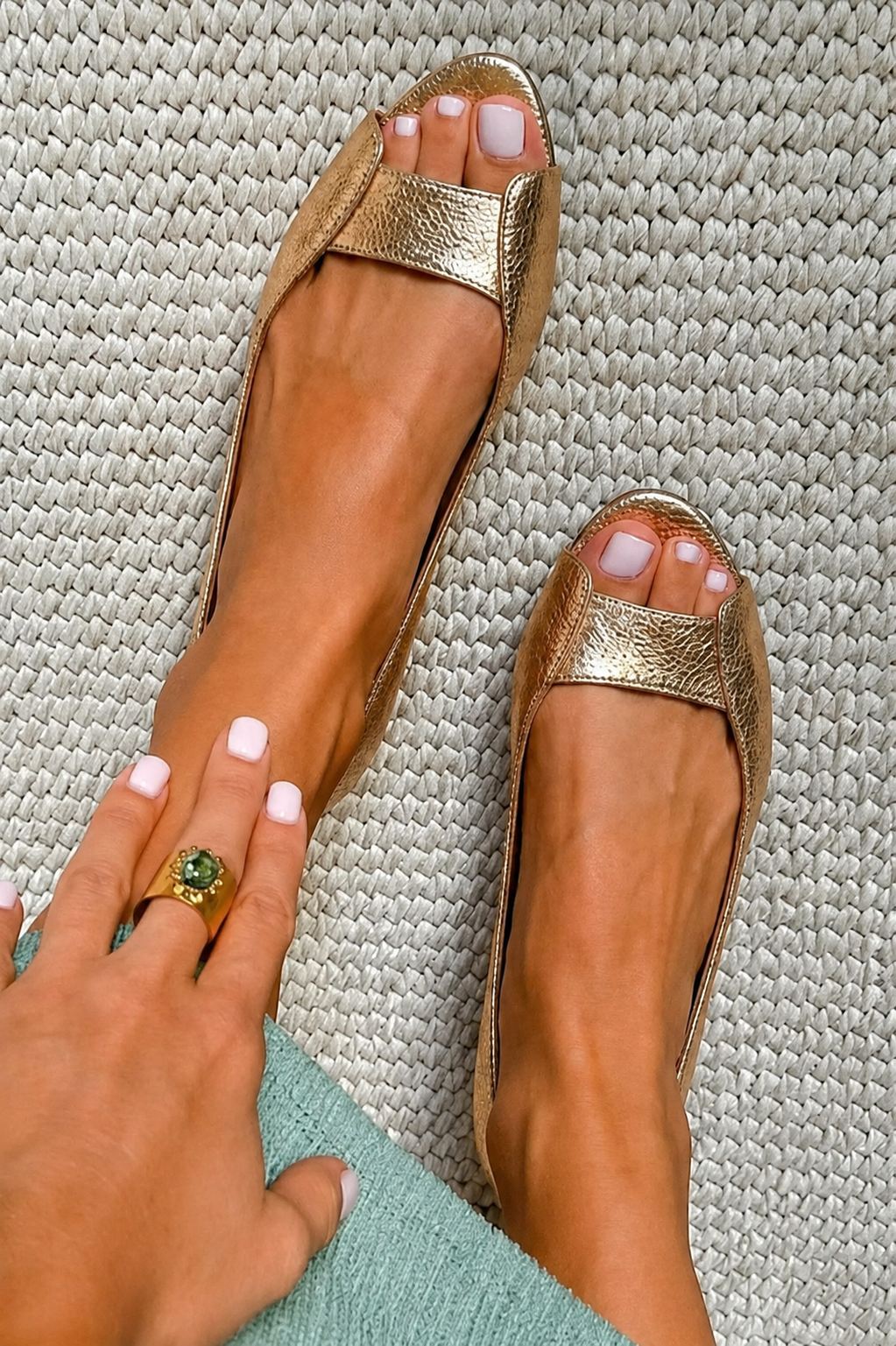 Adelina | Chic Comfort Golden Sandals